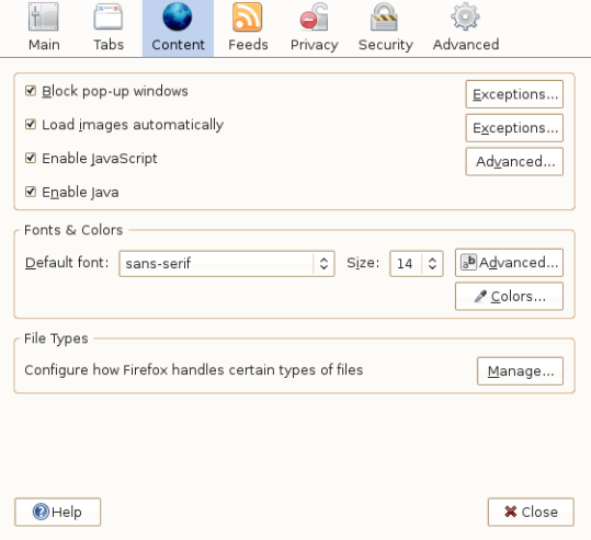 파폭의 사용자 설정